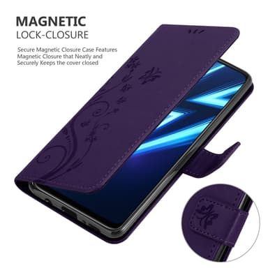 Realme 6 PRO lommebokdeksel Blomster (lilla)