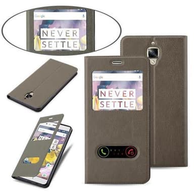 OnePlus 3 / 3T lommebokdeksel cover (brun)
