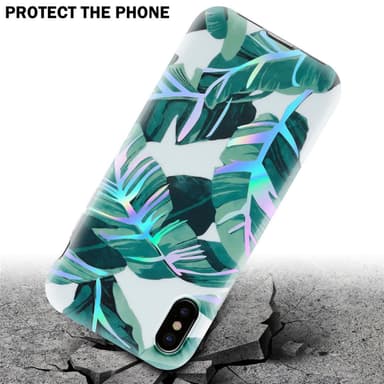 iPhone XS MAX lommebokdeksel Blomster (hvit)