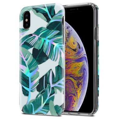 iPhone XS MAX lommebokdeksel Blomster (hvit)