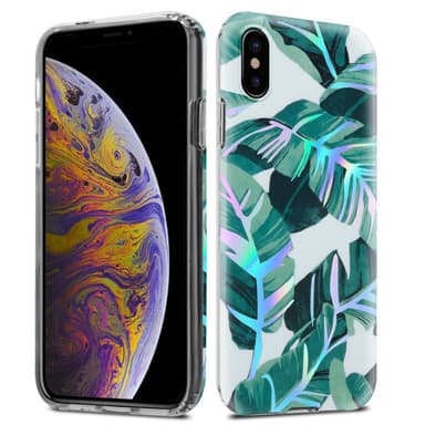 iPhone XS MAX lommebokdeksel Blomster (hvit)