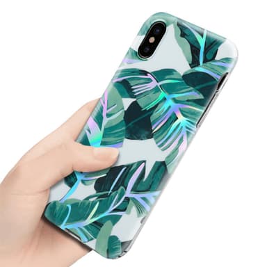 iPhone XS MAX lommebokdeksel Blomster (hvit)