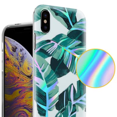 iPhone XS MAX lommebokdeksel Blomster (hvit)
