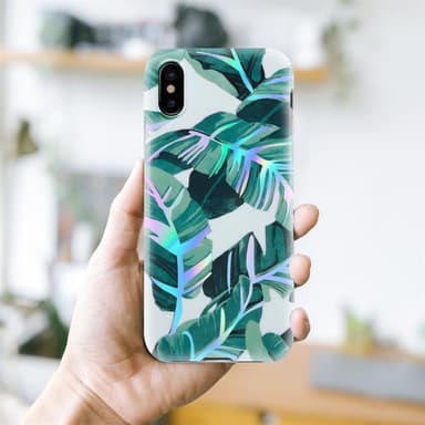 iPhone XS MAX lommebokdeksel Blomster (hvit)