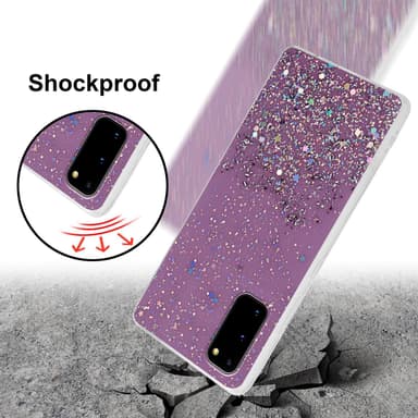 Samsung Galaxy S20 Silikondeksel Glitter (lilla)