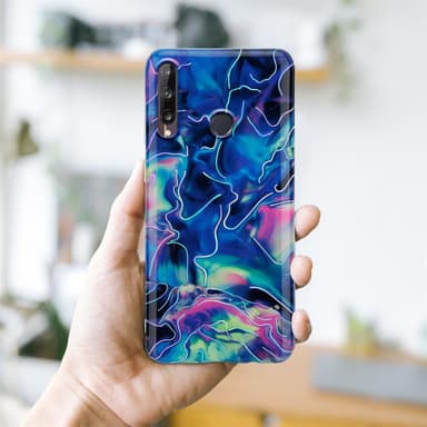 Huawei P40 LITE E lommebokdeksel etui (blå)