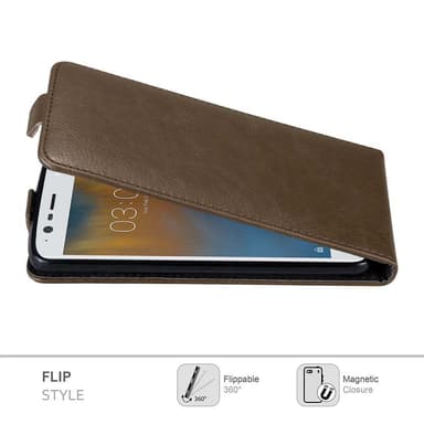 Nokia 3 2017 deksel flip cover (brun)