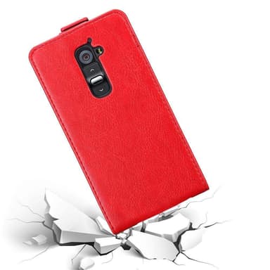 LG G2 deksel flip cover (rød)