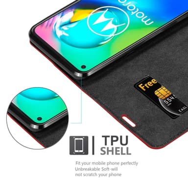 Motorola MOTO G8 POWER LITE lommebokdeksel case (rød)