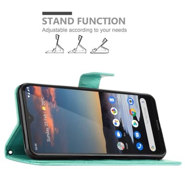 Motorola MOTO G42 lommebokdeksel Blomster (Blå)