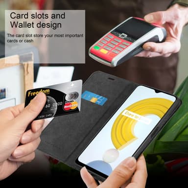 Realme C21 lommebokdeksel case (svart)
