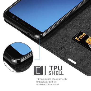 Samsung Galaxy A8 2018 lommebokdeksel case (svart)