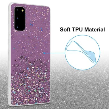 Samsung Galaxy S20 Silikondeksel Glitter (lilla)