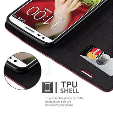 LG G2 lommebokdeksel case (rød)