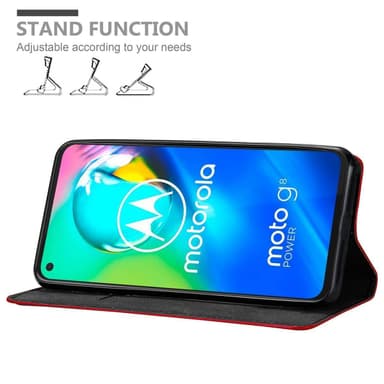 Motorola MOTO G8 POWER LITE lommebokdeksel case (rød)