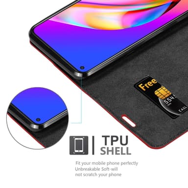 Oppo A94 5G lommebokdeksel case (rød)