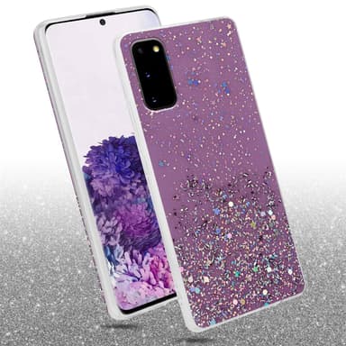 Samsung Galaxy S20 Silikondeksel Glitter (lilla)