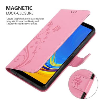 Samsung Galaxy A7 2018 lommebokdeksel Blomster (rosa)