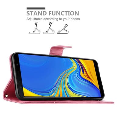 Samsung Galaxy A7 2018 lommebokdeksel Blomster (rosa)
