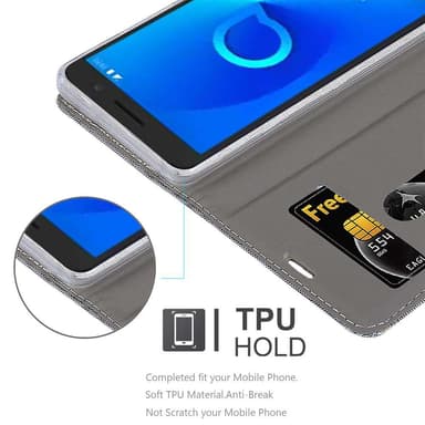 Alcatel 3 2018 lommebokdeksel etui (grå)
