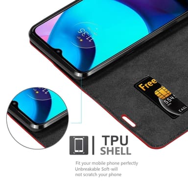 Motorola MOTO E20 / E30 / E40 lommebokdeksel case (rød)