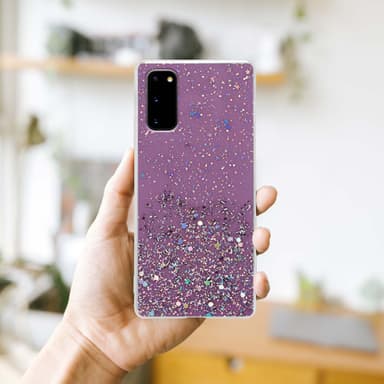 Samsung Galaxy S20 Silikondeksel Glitter (lilla)