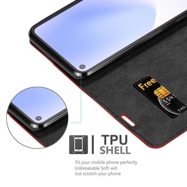 Google PIXEL 5 XL lommebokdeksel case (rød)