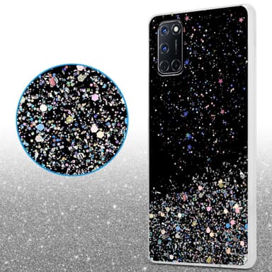 Oppo A72 Silikondeksel Glitter (Svart)