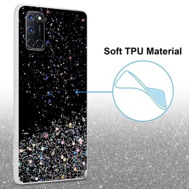 Oppo A72 Silikondeksel Glitter (Svart)