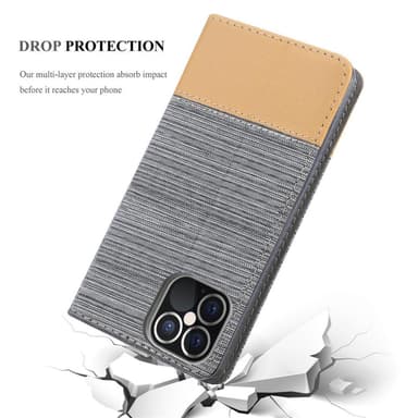 iPhone 12 PRO MAX lommebokdeksel etui (grå)