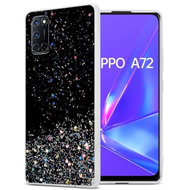 Oppo A72 Silikondeksel Glitter (Svart)