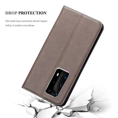 Huawei P40 PRO / P40 PRO+ lommebokdeksel case (brun)