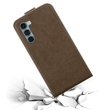 Motorola MOTO G200 5G deksel flip cover (brun)