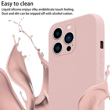 Deksel iPhone 14 PRO med Halskjede (rosa)