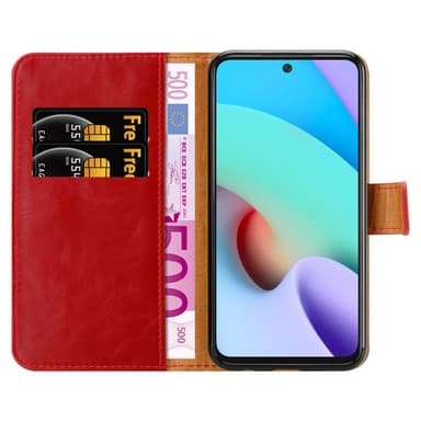 Xiaomi RedMi 10 lommebokdeksel etui (rød)