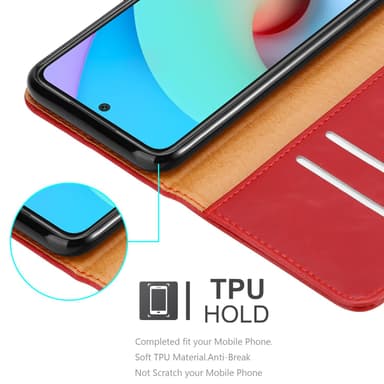 Xiaomi RedMi 10 lommebokdeksel etui (rød)