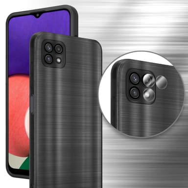 Samsung Galaxy A22 5G Silikondeksel Beskyttelse (svart)