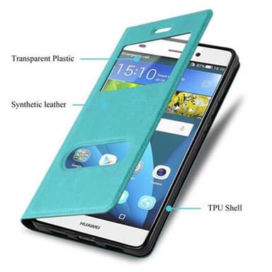 Huawei P8 LITE 2015 lommebokdeksel cover (turkis)