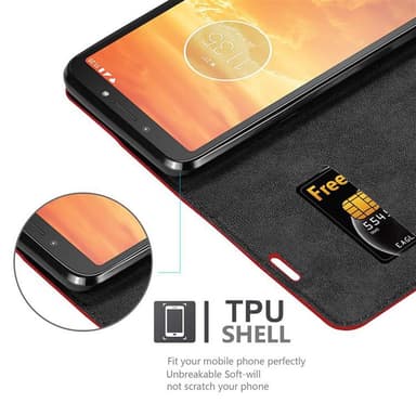Motorola MOTO E5 PLAY lommebokdeksel case (rød)