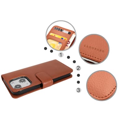 iPhone 13 MINI lommebokdeksel case (brun)