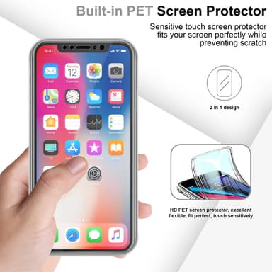 iPhone X / XS Deksel 360 Case Cover (gjennomsiktig)