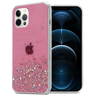 iPhone 12 / 12 PRO Silikondeksel Glitter (rosa)