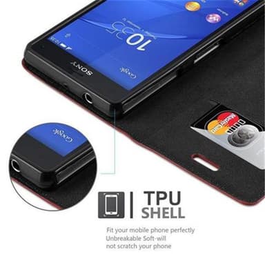 Sony Xperia Z3 COMPACT lommebokdeksel case (rød)