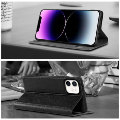 iPhone 12 / 12 PRO lommebokdeksel cover (svart)
