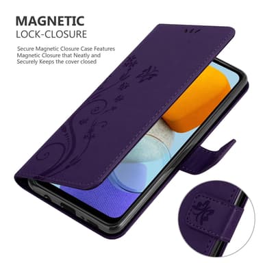 Samsung Galaxy M23 5G lommebokdeksel Blomster (lilla)