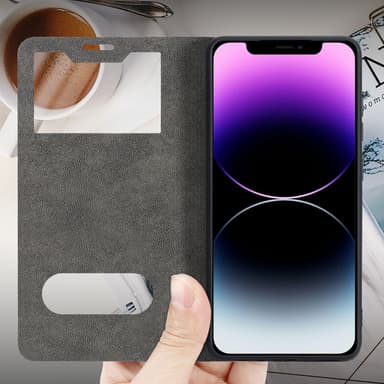 iPhone 12 / 12 PRO lommebokdeksel cover (svart)