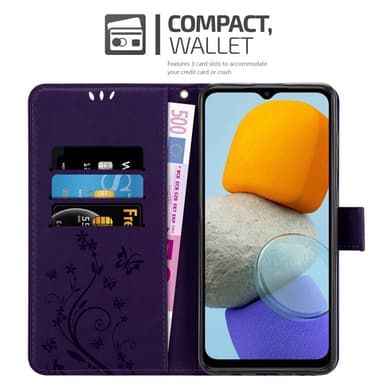 Samsung Galaxy M23 5G lommebokdeksel Blomster (lilla)