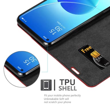 Oppo Reno6 5G lommebokdeksel case (rød)