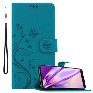 Huawei P20 lommebokdeksel Blomster (blå)