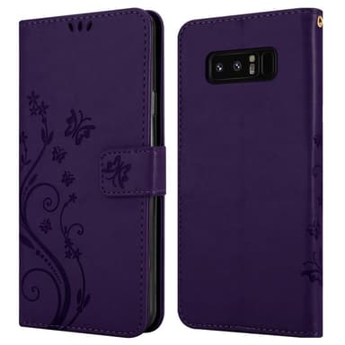 Samsung Galaxy NOTE 8 lommebokdeksel Blomster (lilla)